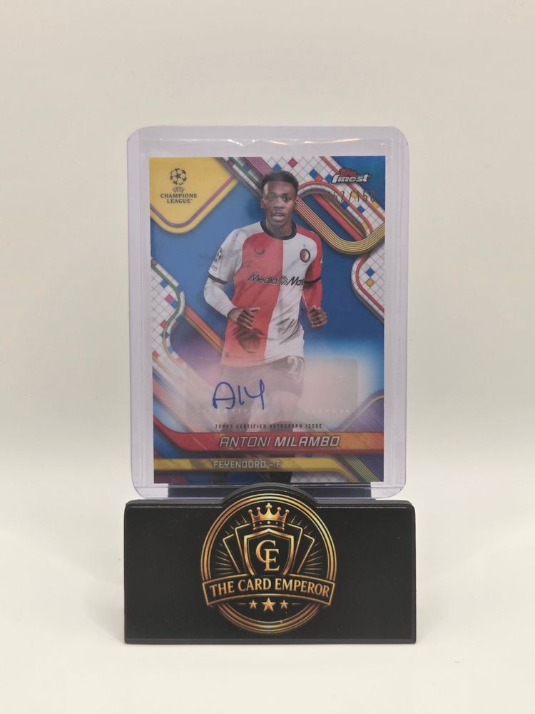 Antoni Milambo (Feyenoord) 067/150 Autographed Card Topps Finest 2024-2025 image 1