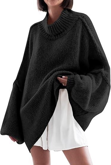 Black Oversized Knit Sweater image 3