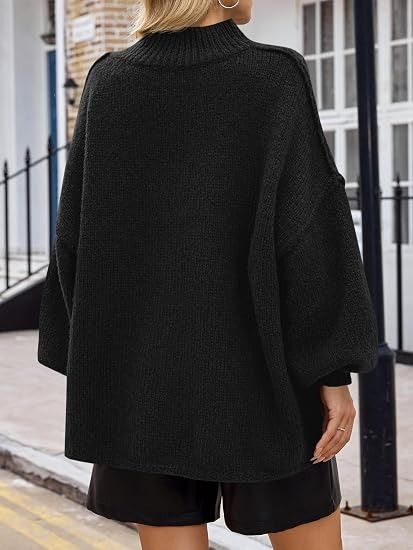 Black Oversized Knit Sweater image 4