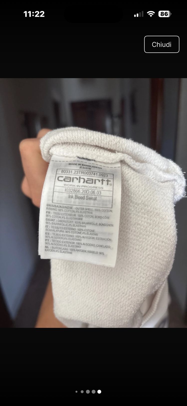 Carhartt White Sweatshirt imagen 5