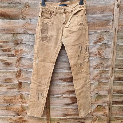 BNWT Ralph Lauren Women's Size W26" L30" Beige Skinny Fit Ranger Wash Jeans