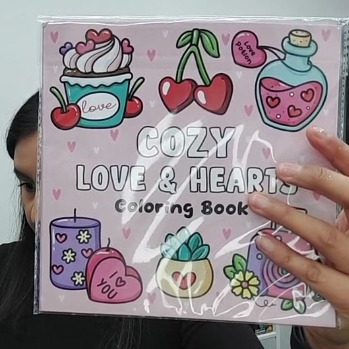 Other cozy love and hearts colouring book product image