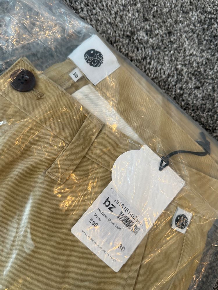Pretty Green Slim Fit Chinos – Khaki Green – W30 L32 – NWT imagen 3