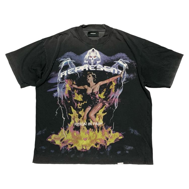 Represent Large Spirit Reaper Vintage Black Tee image 1