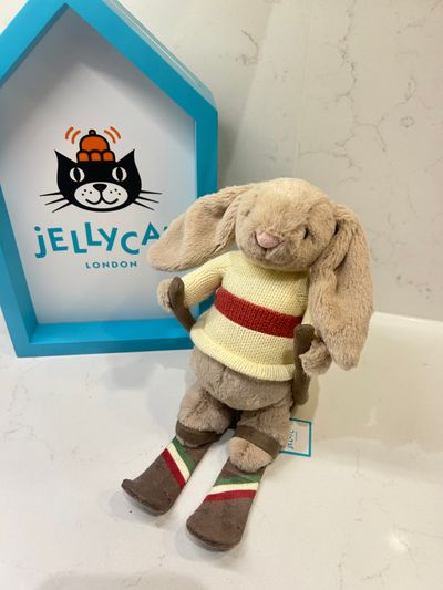 Jellycat Bashful Bunny Gold medal ski outfit BNWT