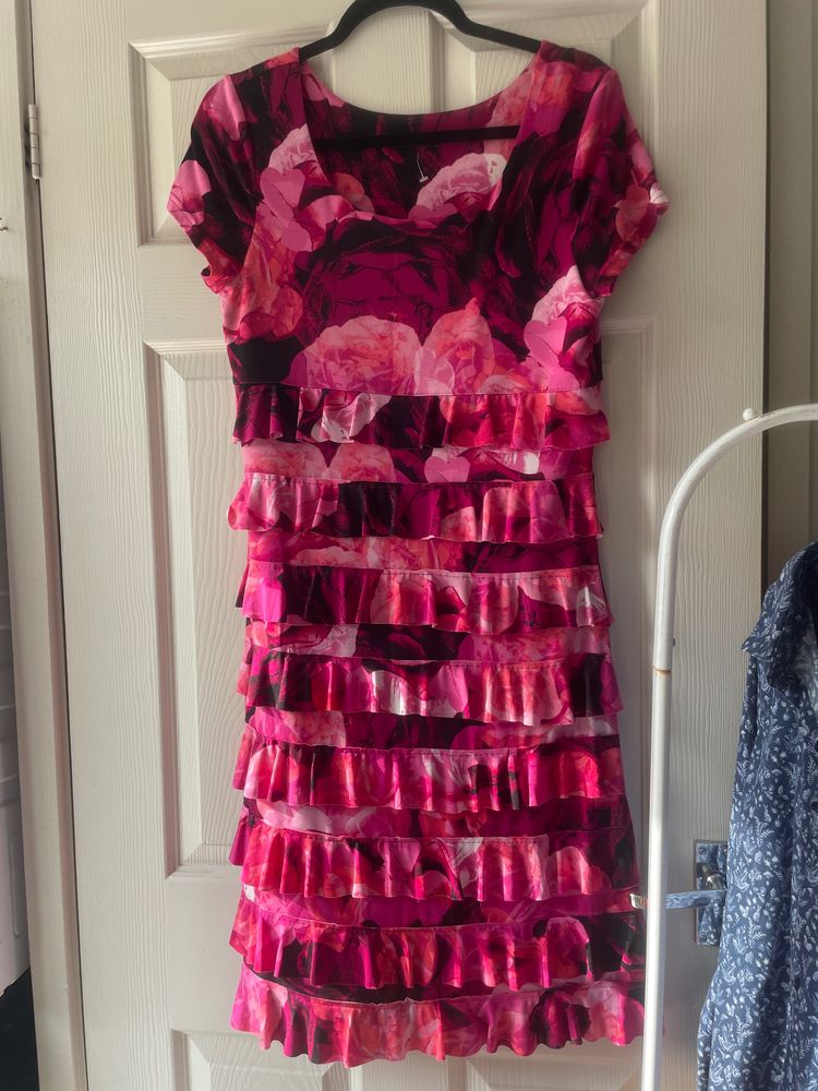 Roman Floral Ruffle Dress