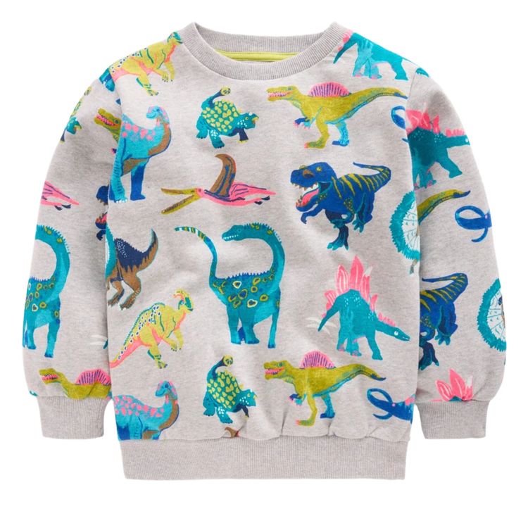 Mini Boden Kids Everyday Printed Sweatshirt In Grey imagen 4