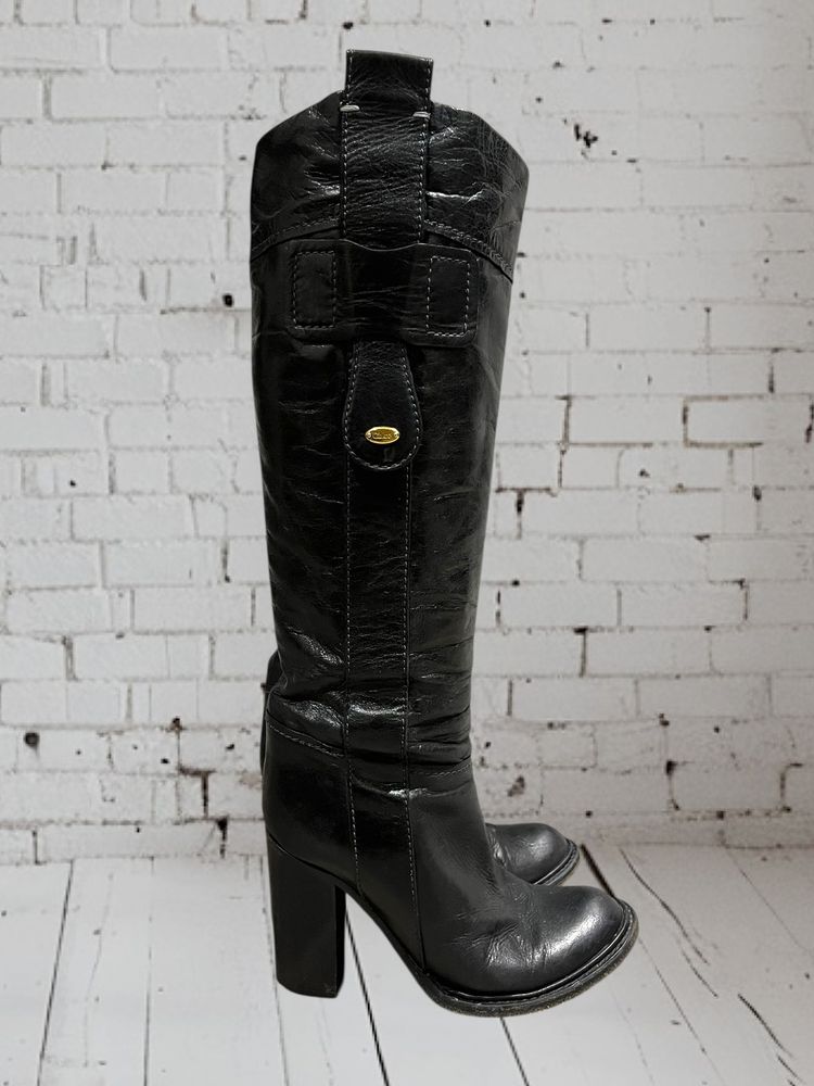 Black Chloé Leather Knee-High Boots