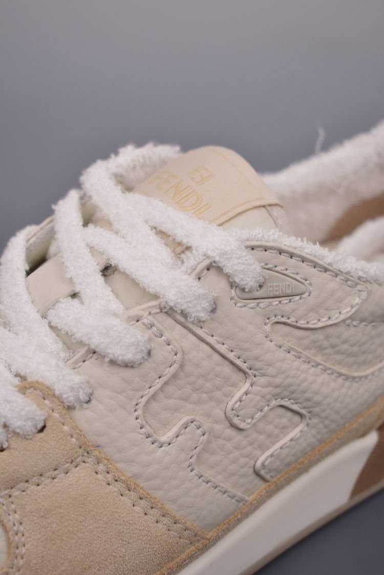 Fendi Beige And White Sneakers image 6