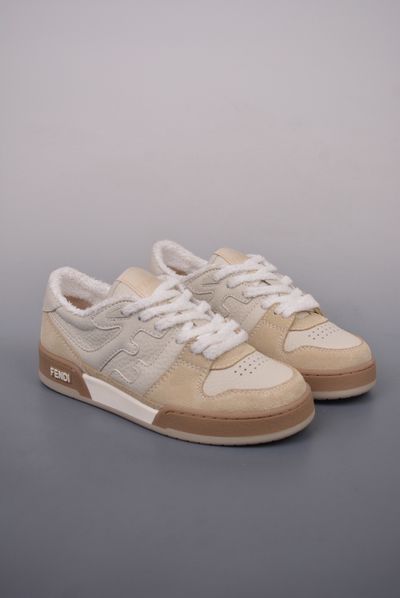 Fendi Beige And White Sneakers