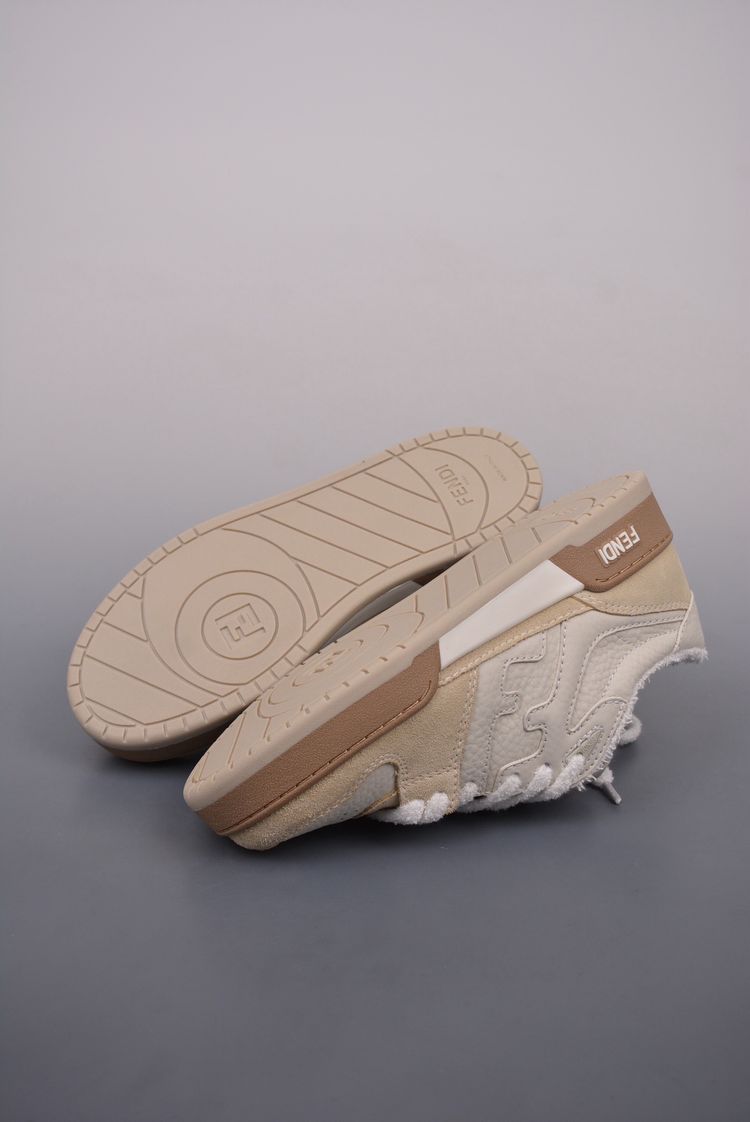 Fendi Beige And White Sneakers image 3