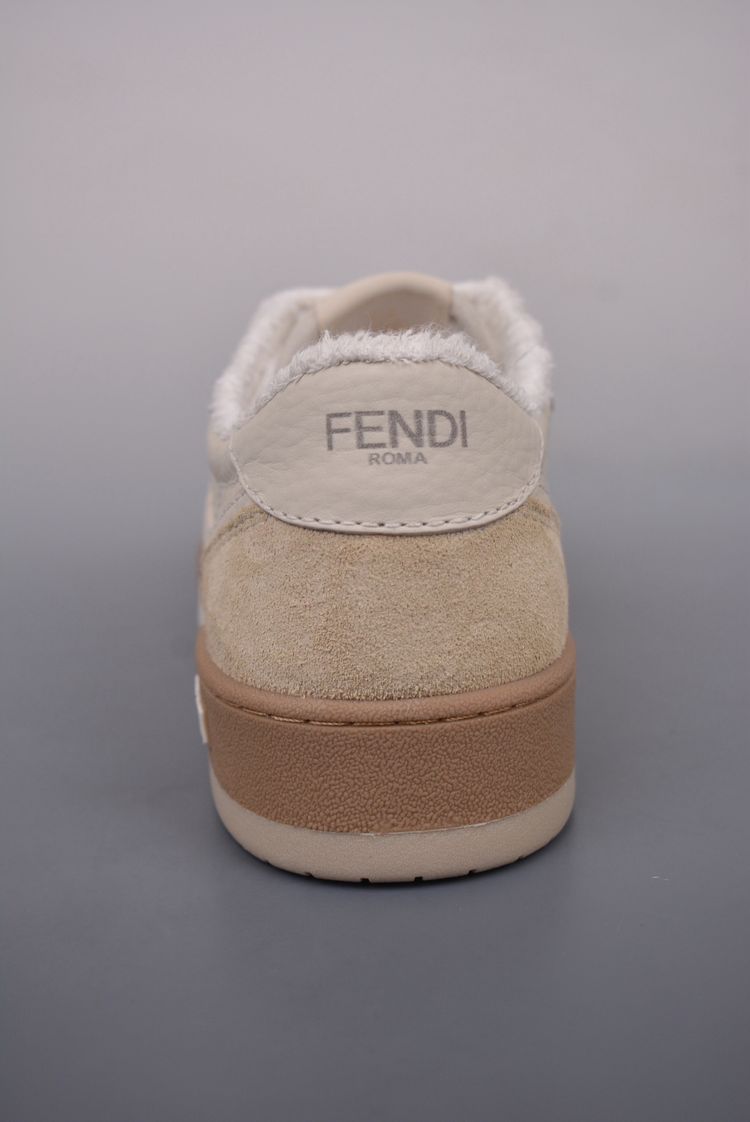 Fendi Beige And White Sneakers image 8