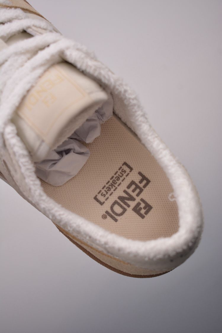 Fendi Beige And White Sneakers image 9