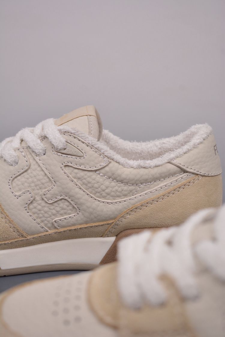 Fendi Beige And White Sneakers image 5