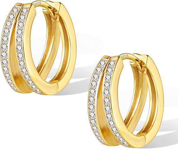 Other Gold Hoop Earrings With Embedded Crystals product image