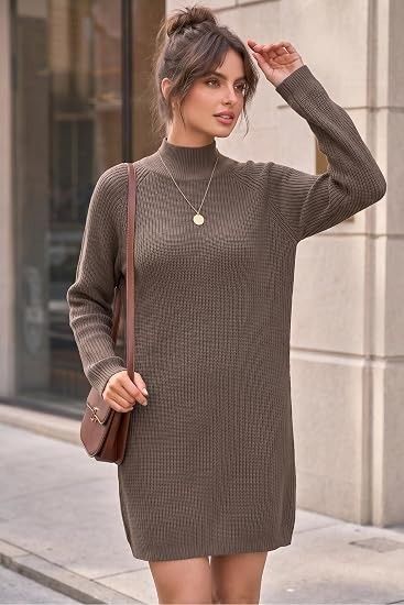 Brown Knitted Sweater Dress image 2