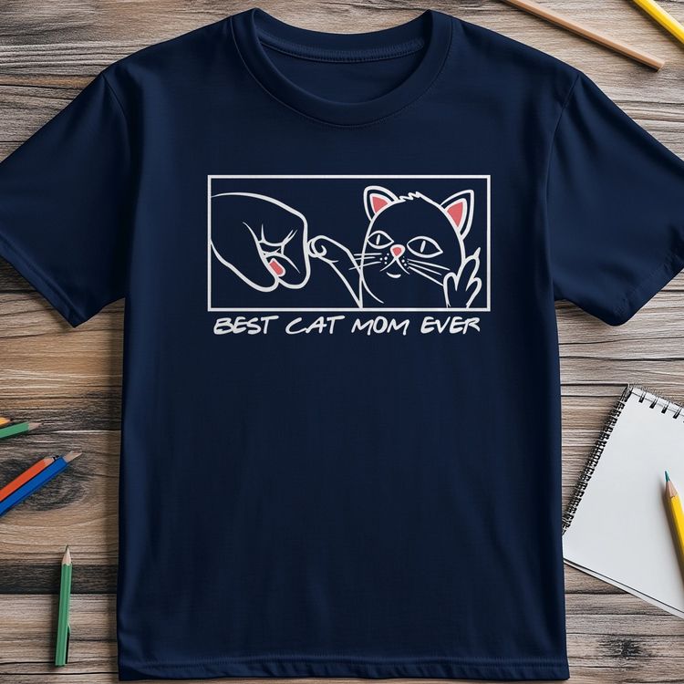 Best Cat Mum for Black T-shirt image 1