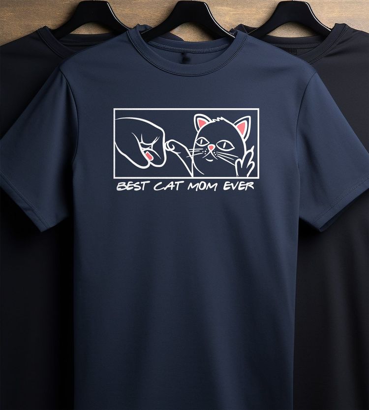 Best Cat Mum for Black T-shirt image 2