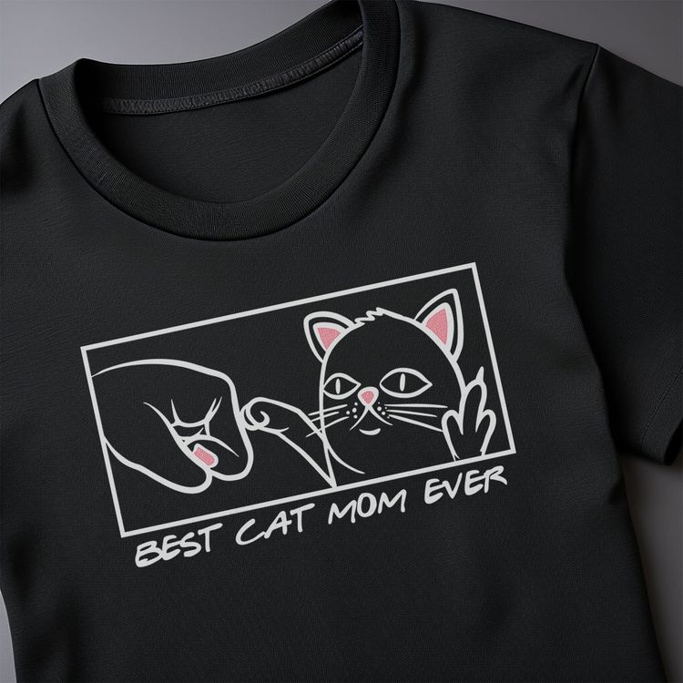 Best Cat Mum for Black T-shirt image 3
