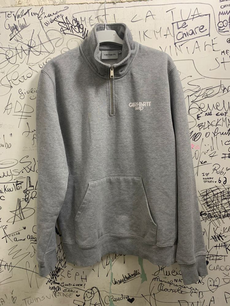 Carhartt Wip Grey Quarter-Zip Sweatshirt