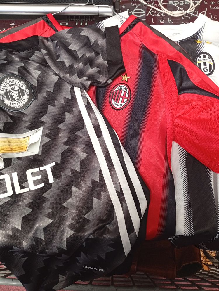 3 Pack - Manchester United Football Jersey, Ac Milan Football Jersey, Juventus Football Jersey
