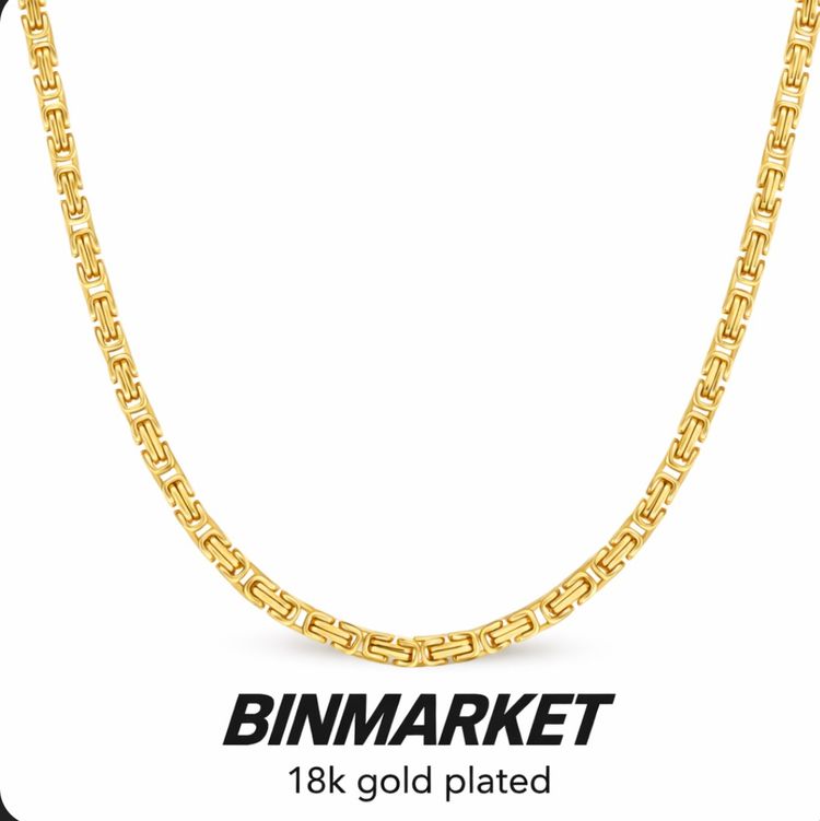 ŁAŃCUCH KRÓLEWSKI STAL+18k GOLD PLATED