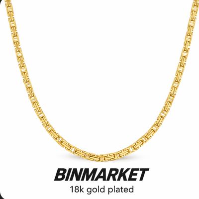 ŁAŃCUCH KRÓLEWSKI STAL+18k GOLD PLATED