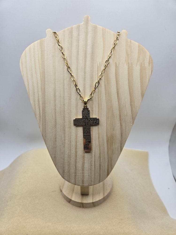 Other Our father Gold Chain Necklace With Cross Pendant product image