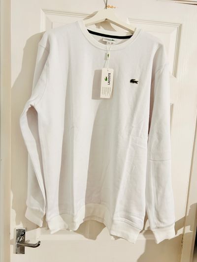 Lacoste White Sweatshirt available sizes
