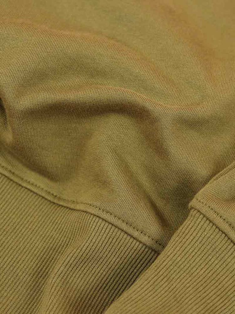 Flash Embroidered Mens Sweatshirt, Organic Cotton, in Khaki Green imagen 7