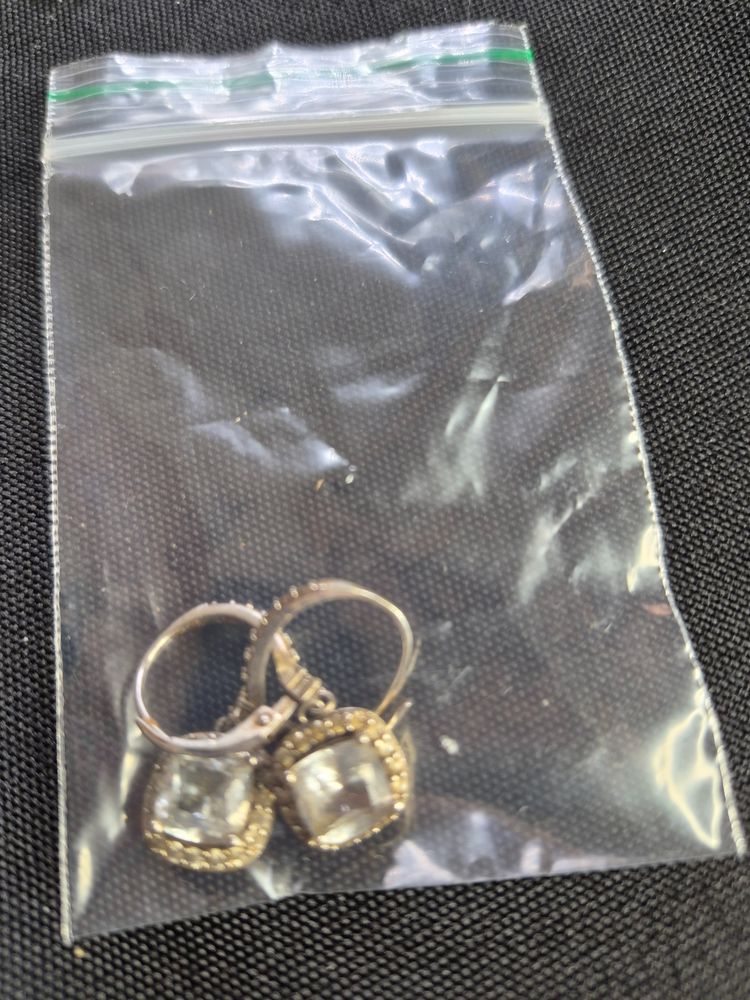 Clear Stone Drop Earrings