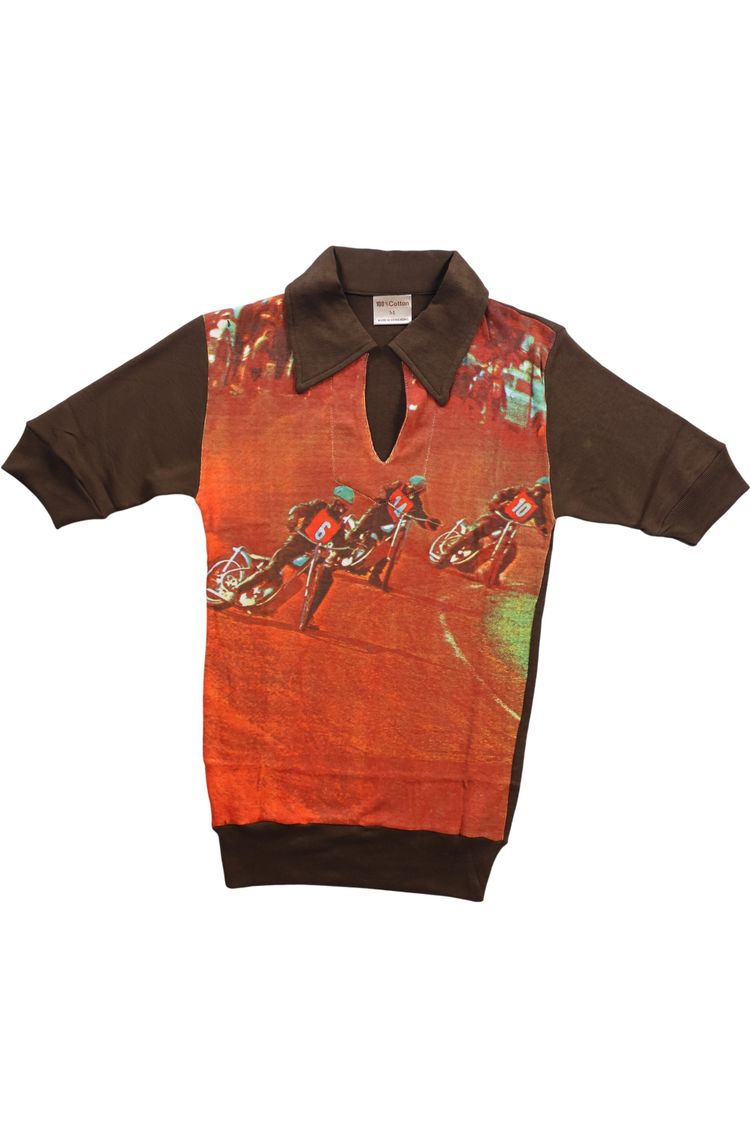Polo Brown Short Sleeve Polo Shirt With Motorcycle Print product image