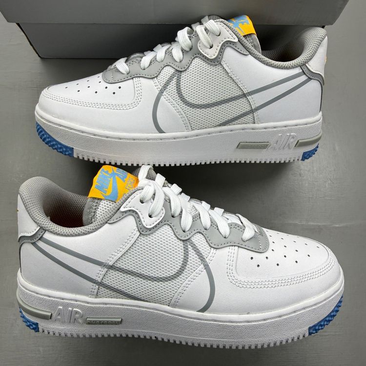 Nike Air Force 1 React Size UK 5.5 White Smoke Grey SU GS Trainers CT5117-102 image 1