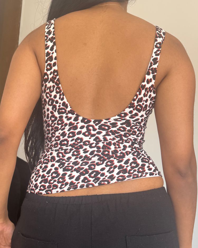 Leopard Print Sleeveless Top obraz 4