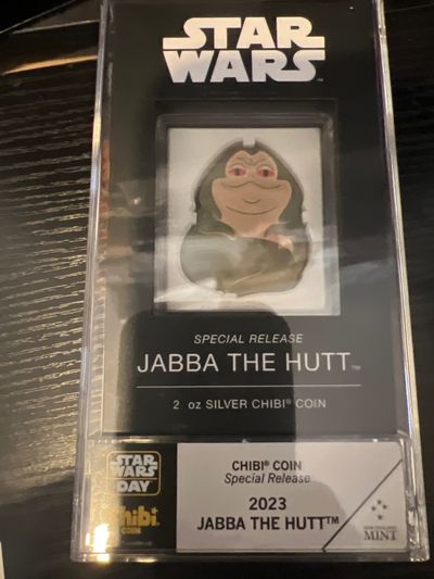 Star Wars Jabba The Hutt 2 Oz Silver Chibi Coin