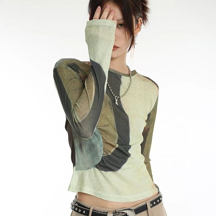 Abstract Print Long Sleeve Top image 1