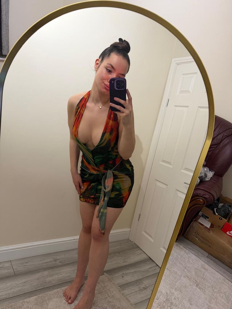PrettyLittleThing Multicolor Halter Neck Mini Dress product image