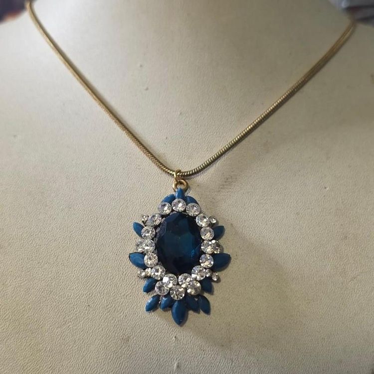 Blue Gemstone Pendant Necklace image 1