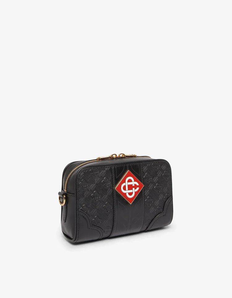 Casablanca Black Monogram Crossbody Bag 4