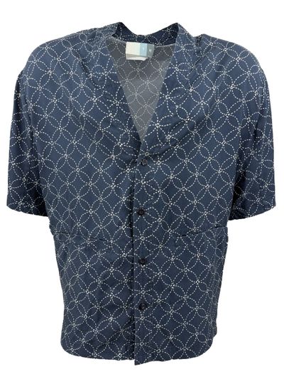 KITH Silk Geometric Shirt - Navy (752066749)