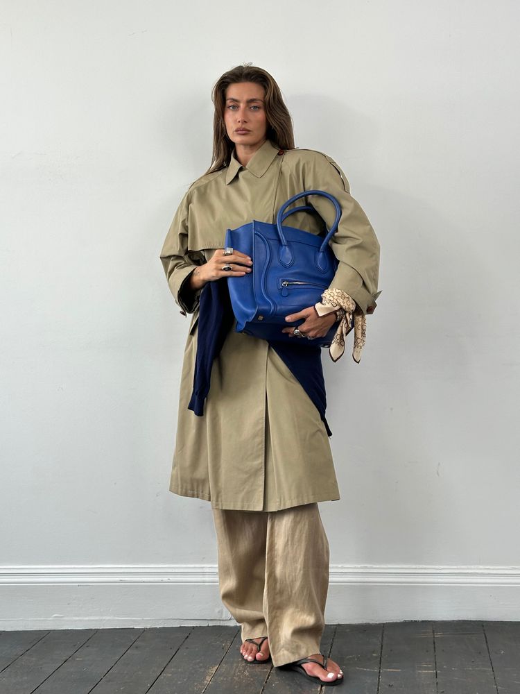 Unbranded Vintage 1980s Nova Check Belted Trench Coat - M product image