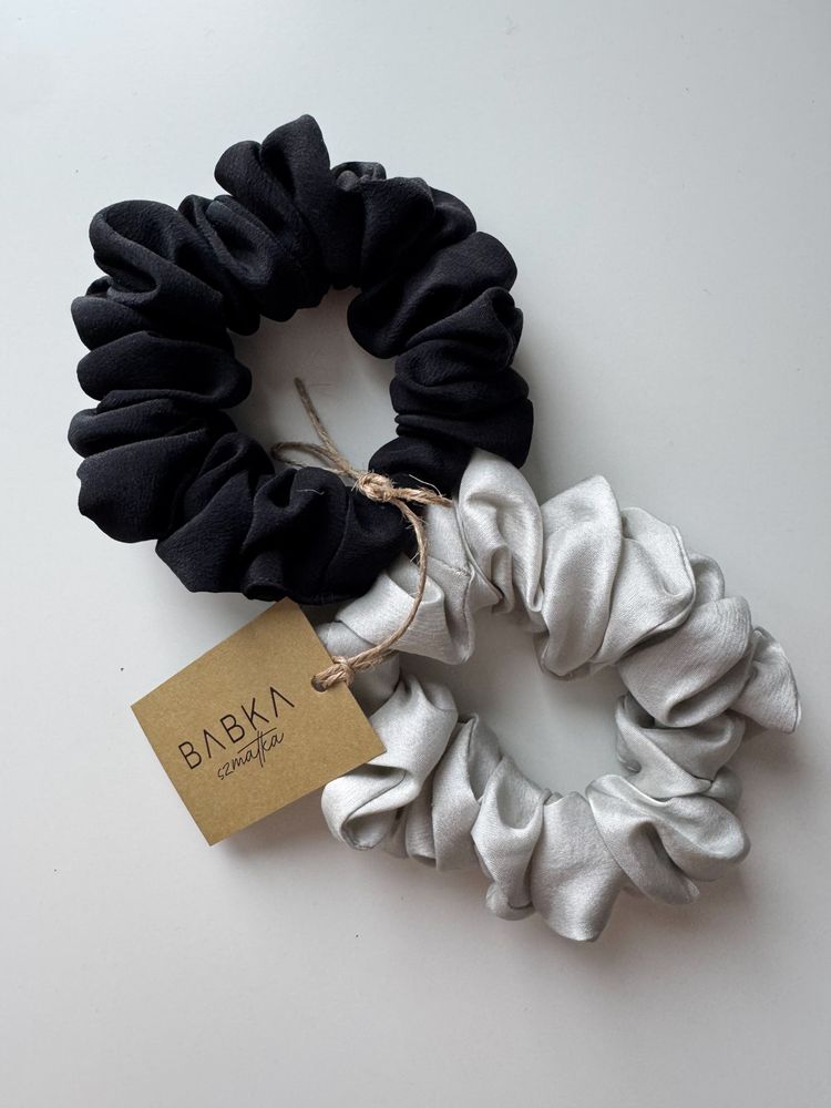 Zestaw jedwabnych gumek scrunchies