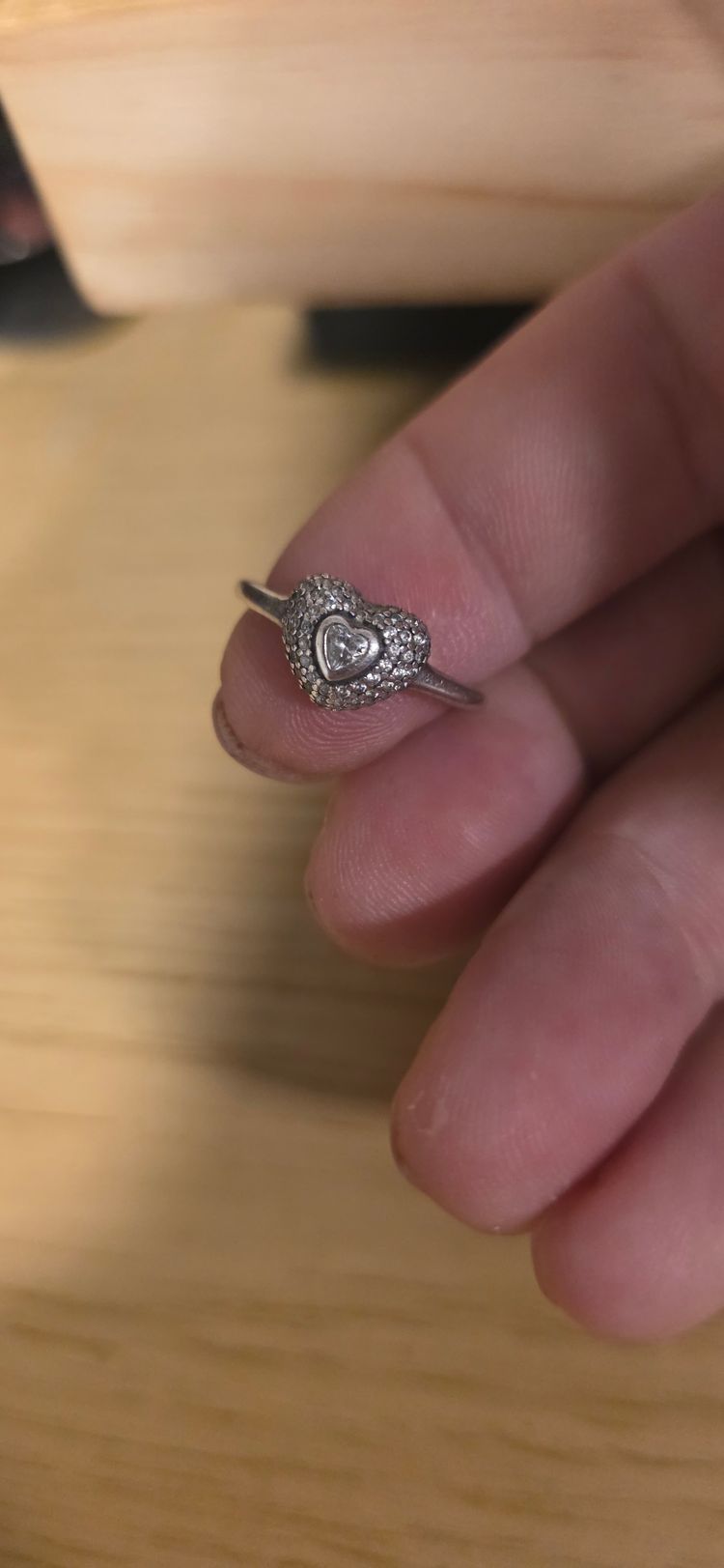 PANDORA  925 STERLING Silver Ring With Small Stones image 7