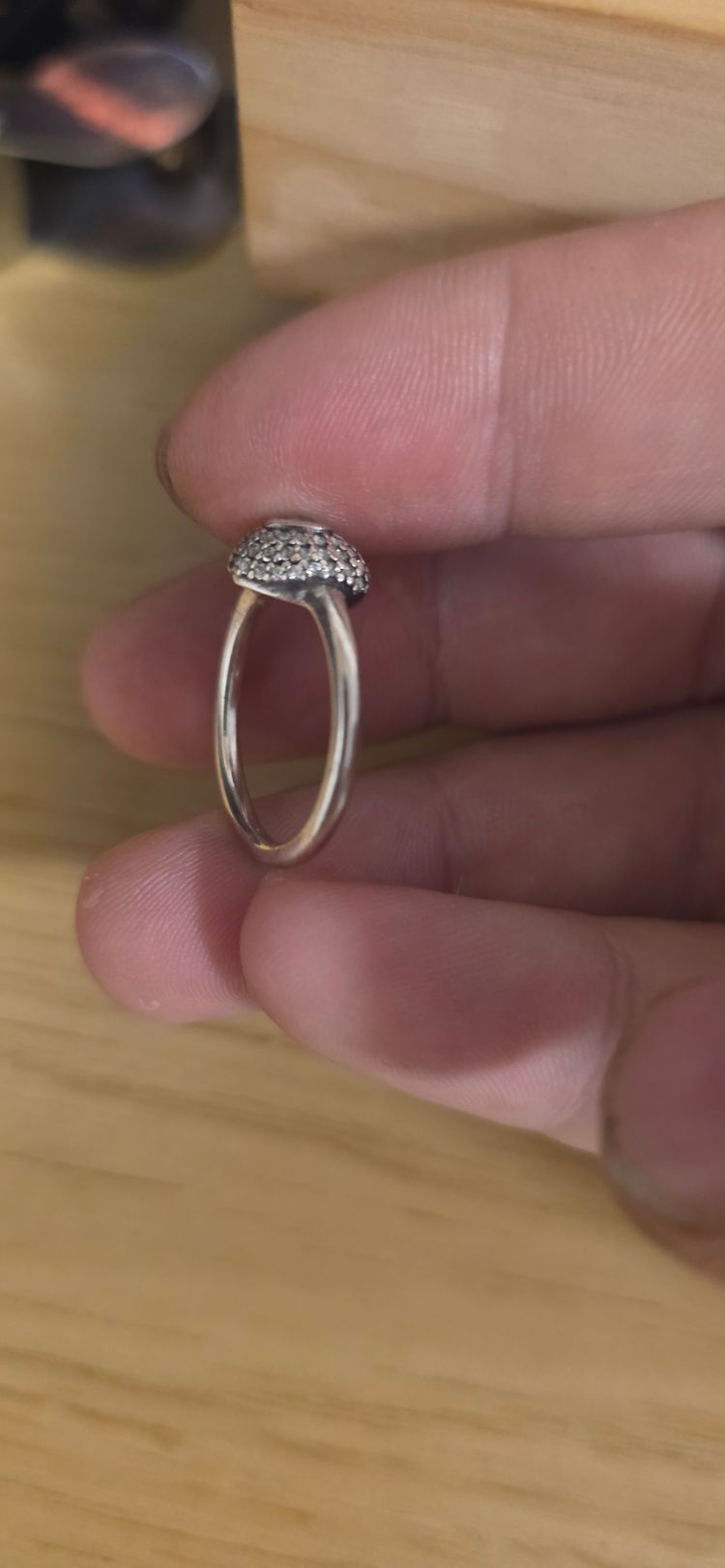 PANDORA  925 STERLING Silver Ring With Small Stones image 4
