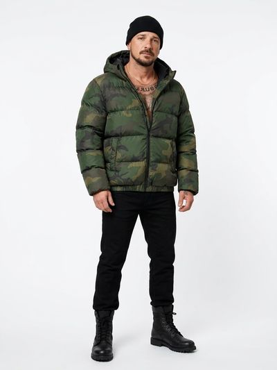 Green Camo Puffer Jacket