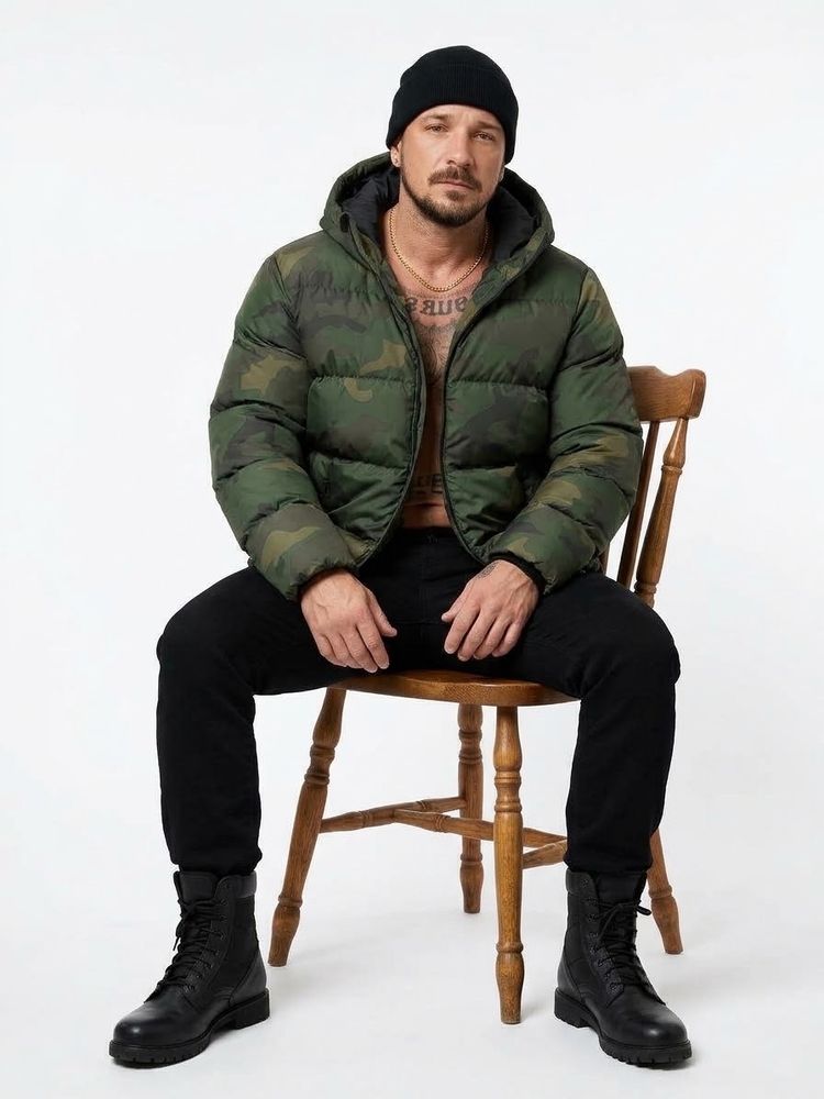 Green Camo Puffer Jacket image 2