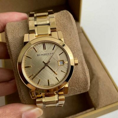 Burberry Women’s Watch Stainless Steel Gold Strap With Gold Dial BU9134 The City 9