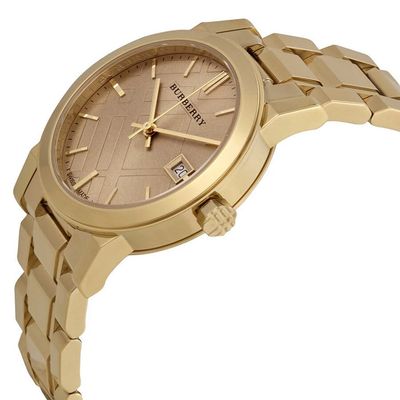 Burberry Women’s Watch Stainless Steel Gold Strap With Gold Dial BU9134 The City 8