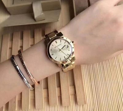 Burberry Women’s Watch Stainless Steel Gold Strap With Gold Dial BU9134 The City 3