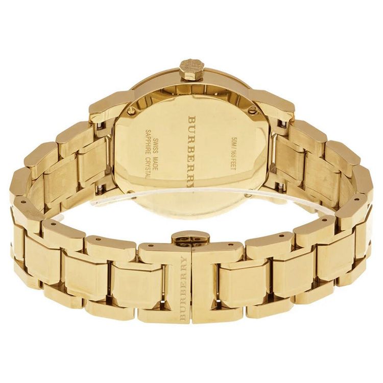 Burberry Women’s Watch Stainless Steel Gold Strap With Gold Dial BU9134 The City 2